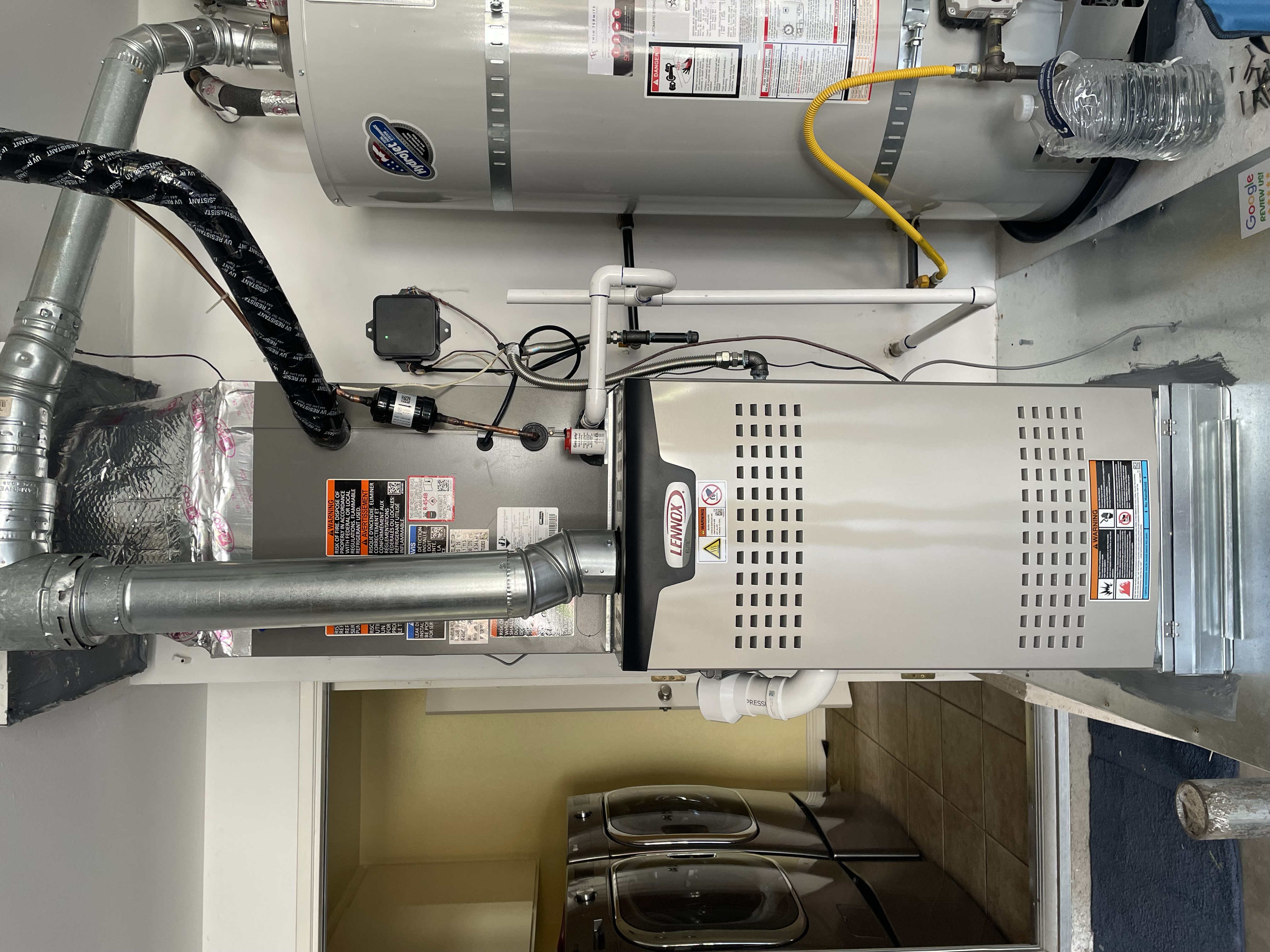Newly installed indoor air conditioning unit